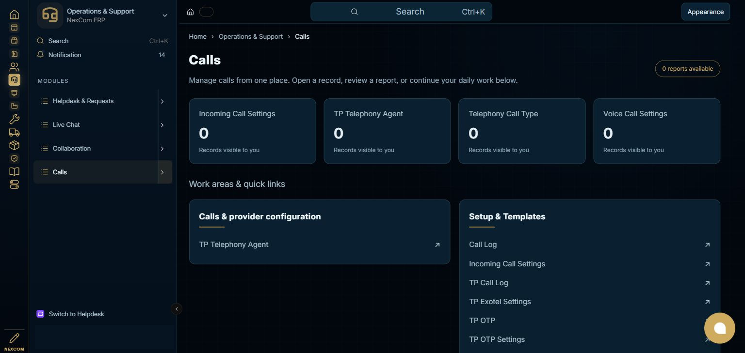 Operations & Support — Calls full staging dashboard