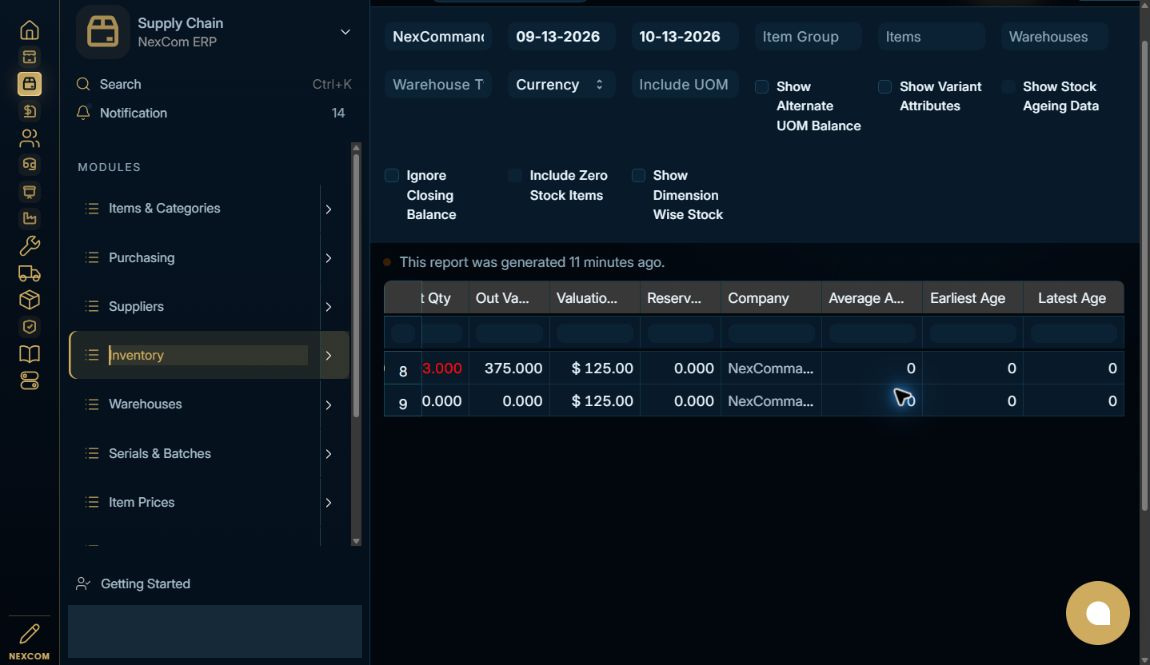 Read ageing columns — redacted NexCom tutorial image