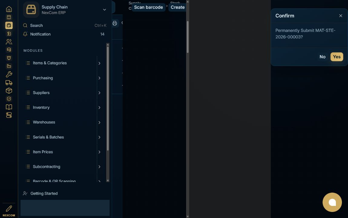 Submit the receipt — redacted NexCom tutorial image