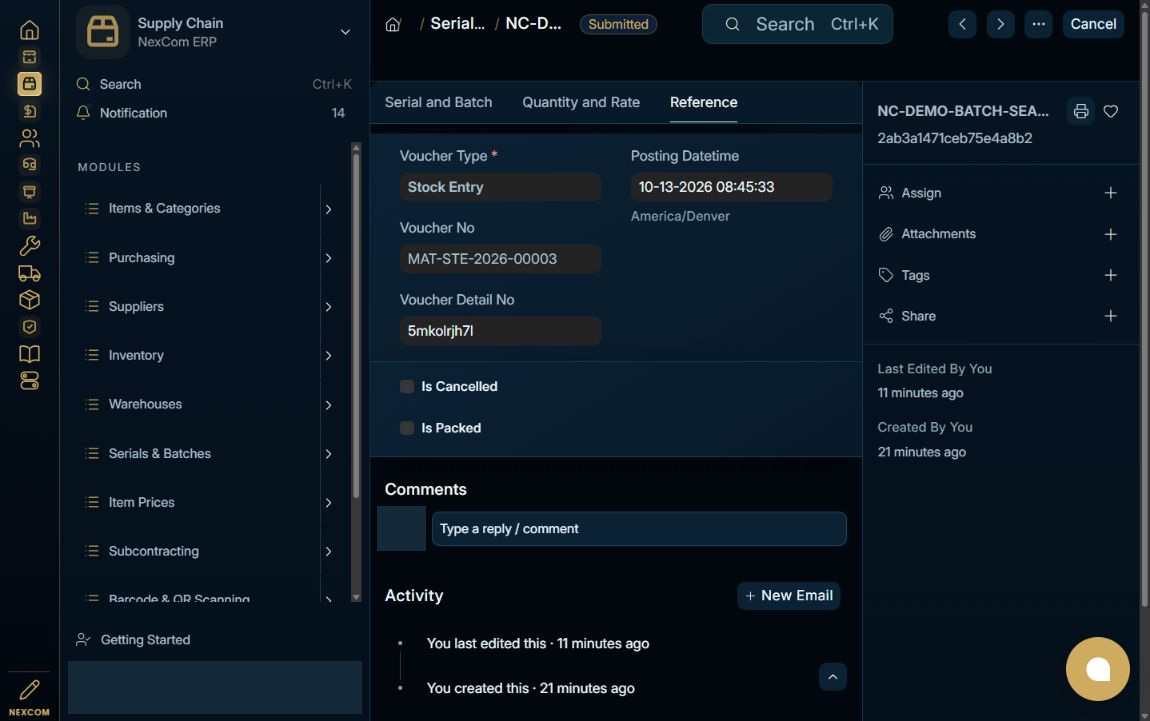 Follow the source voucher — redacted NexCom tutorial image