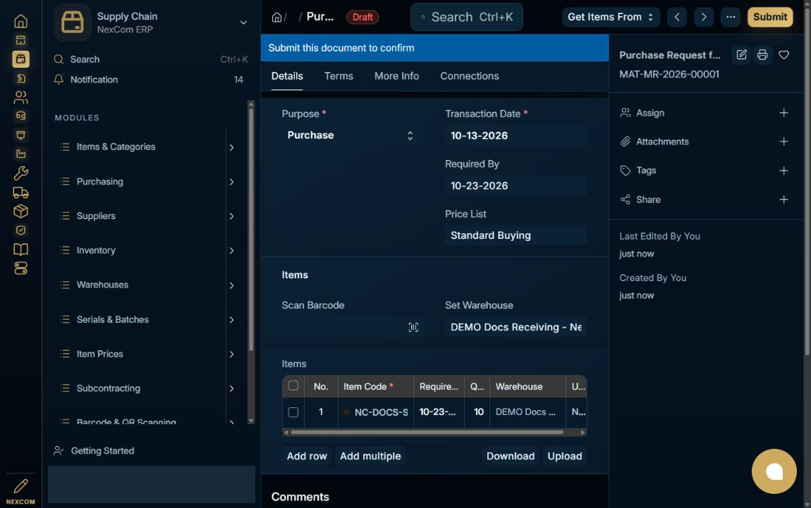 Save and review — redacted NexCom tutorial image