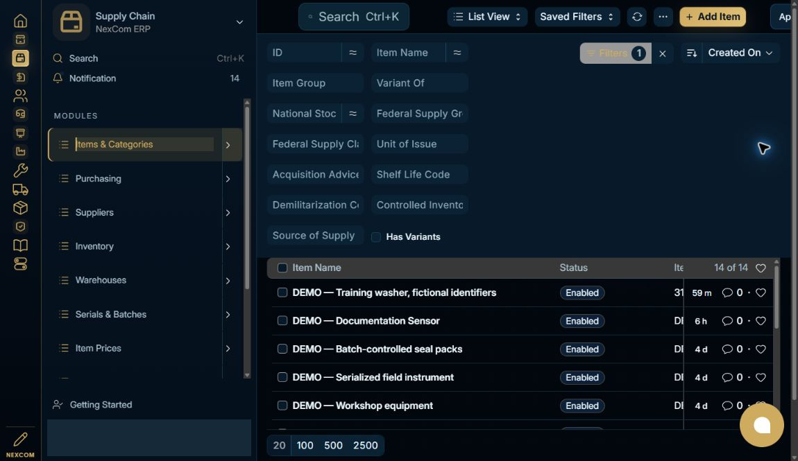 Review existing services — redacted NexCom tutorial image