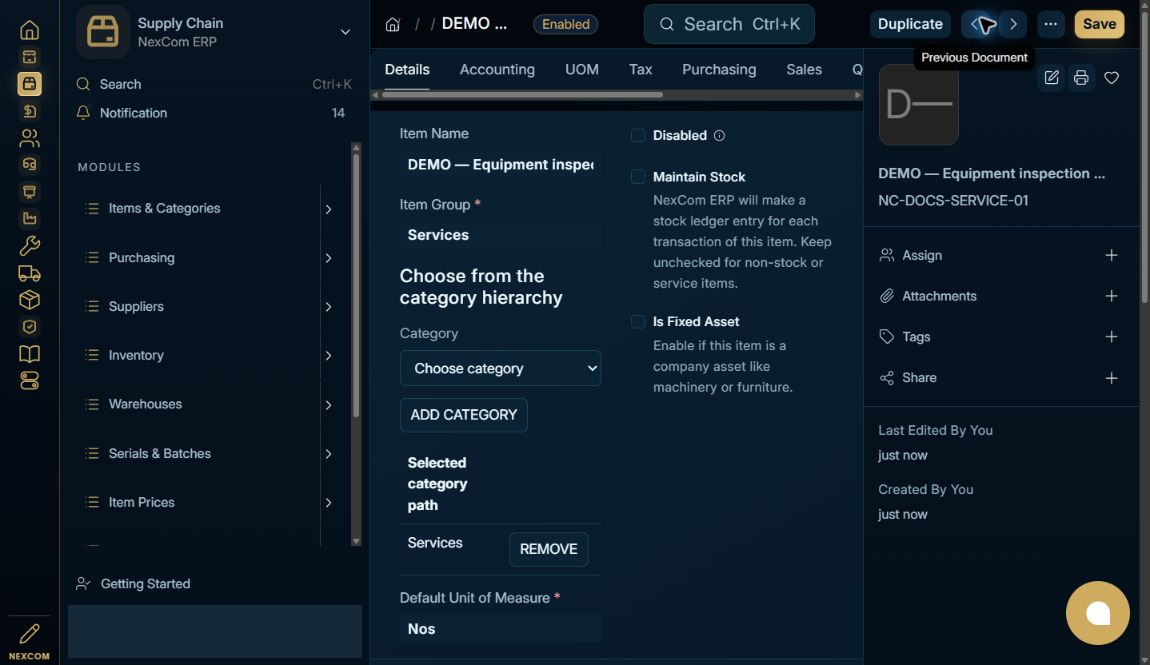 Save and verify — redacted NexCom tutorial image