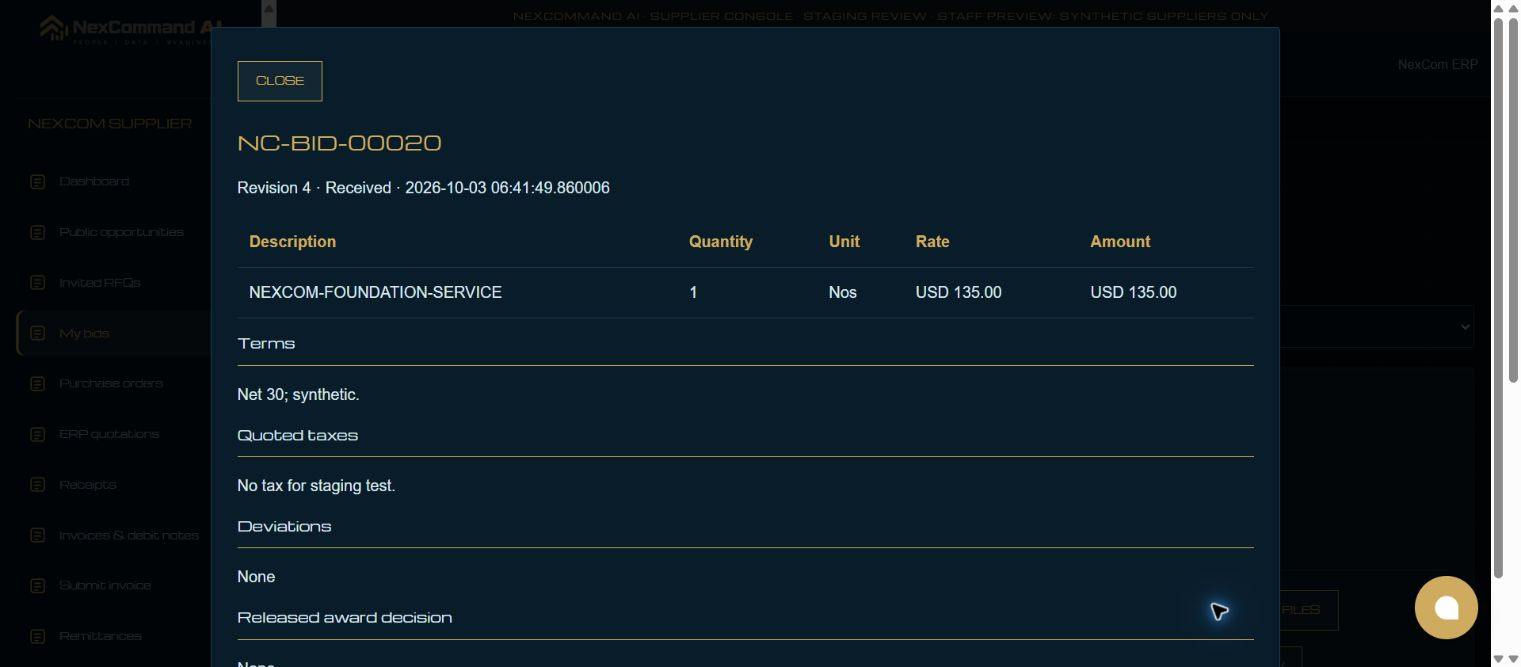 Inspect the response — redacted NexCom tutorial image