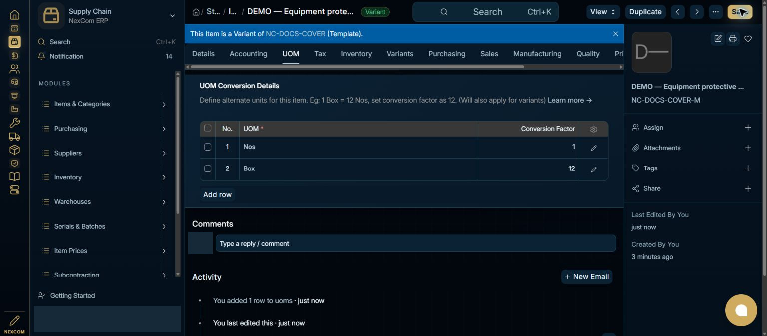Save and verify the conversion — redacted NexCom tutorial image