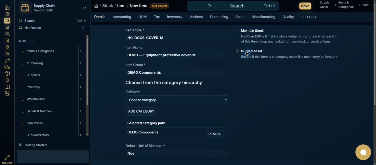 Review generated identity — redacted NexCom tutorial image