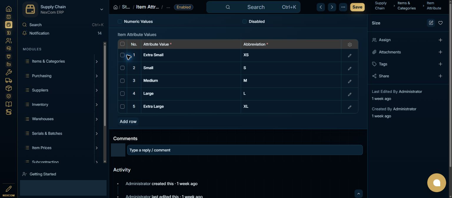 Review allowed values and abbreviations — redacted NexCom tutorial image